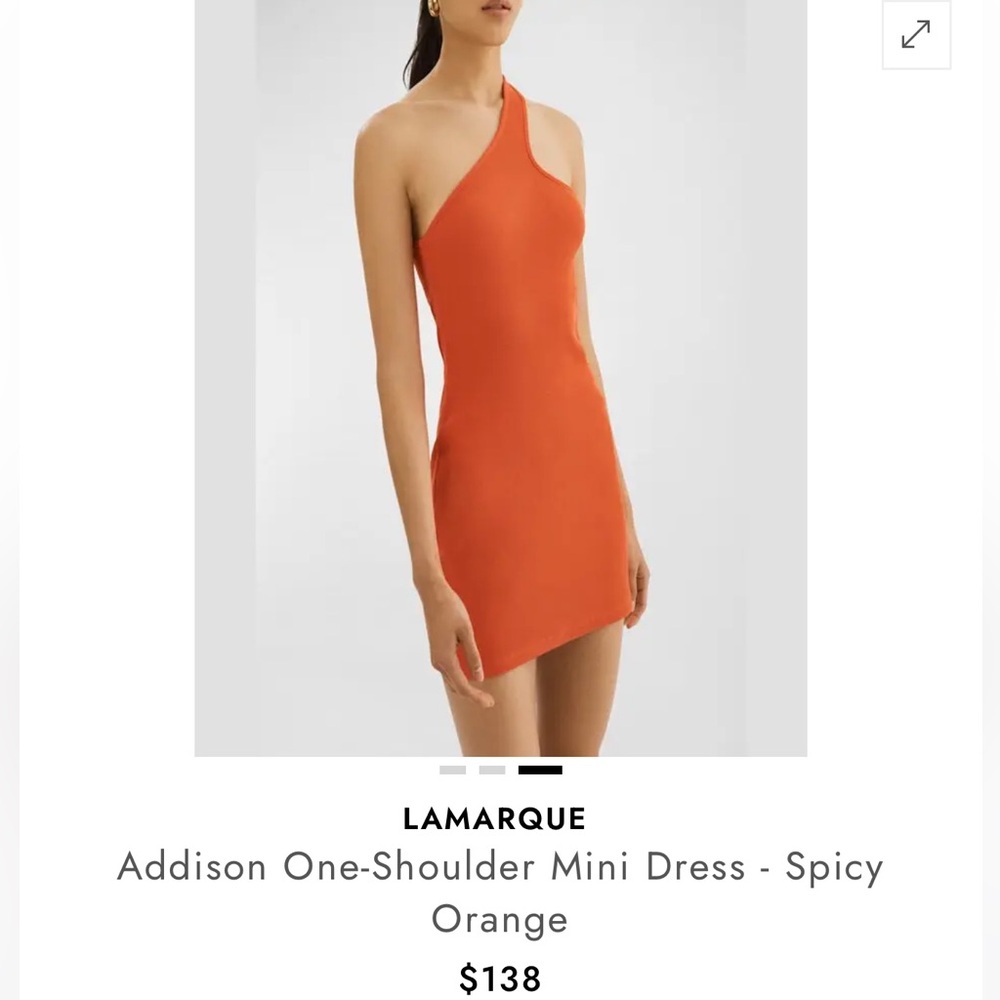 LAMARQUE One-Shoulder Dress in Vibrant Orange